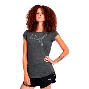 Puma DryCELL Heather Gray Cat Logo Tech Tee Shirt - Large